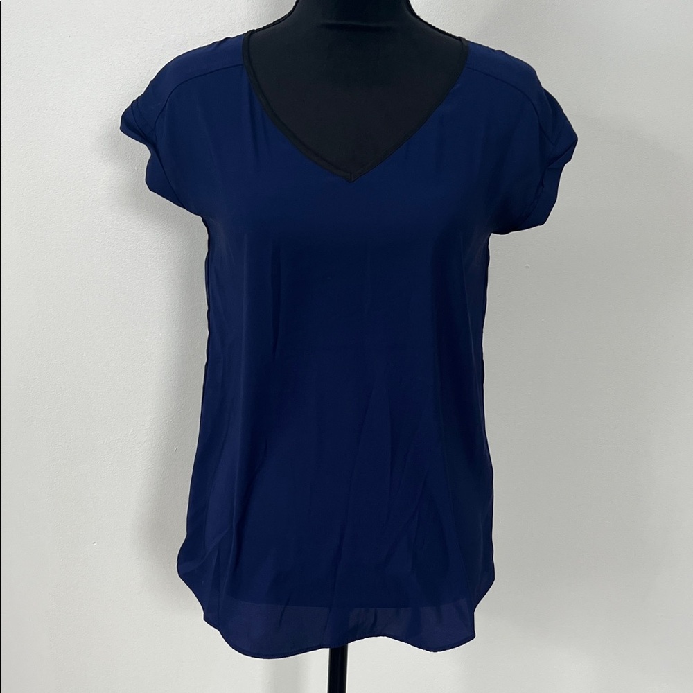 Women's Navy V-Neck Top